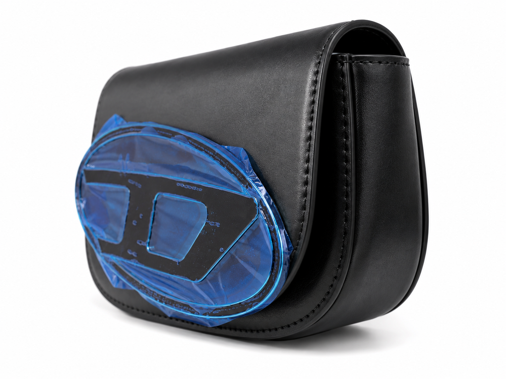 Diesel 1DR Iconic Shoulder Bag – Borsa in Pelle Nera con Logo Oval D