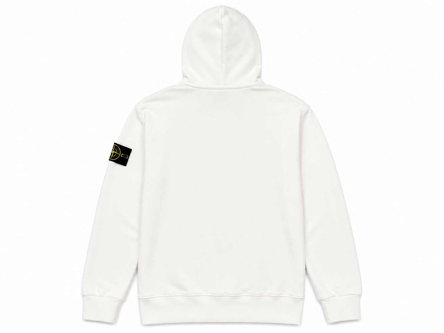 Stone Island 6100061 Organic Cotton Fleece – Felpa con Cappuccio e Zip Bianca