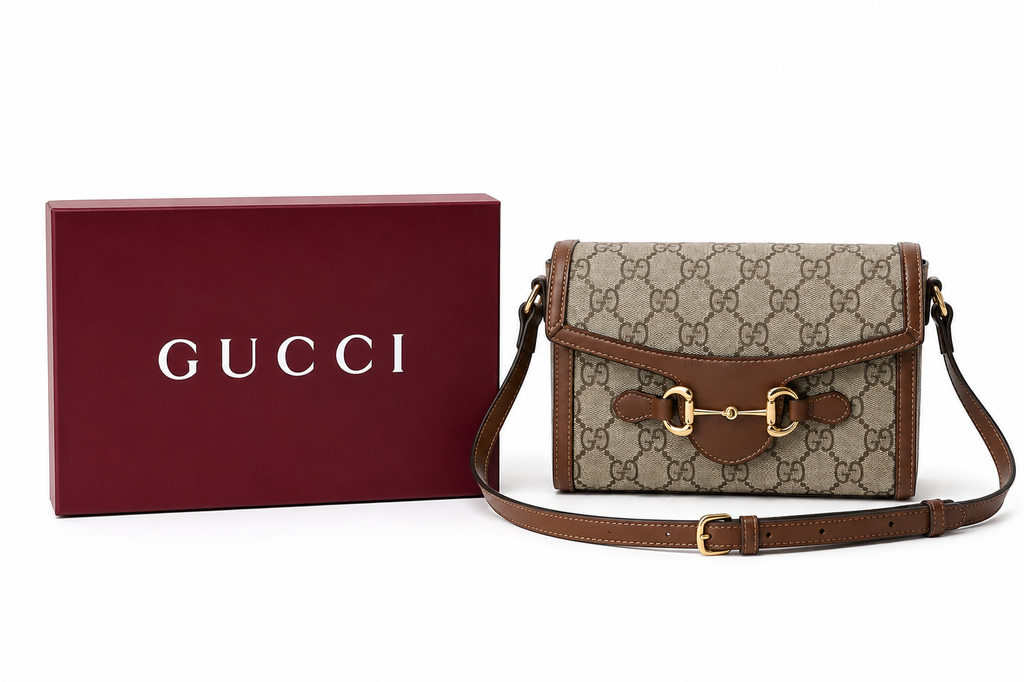 Gucci Horsebit 1955 Mini Bag – GG Supreme Beige & Ebano