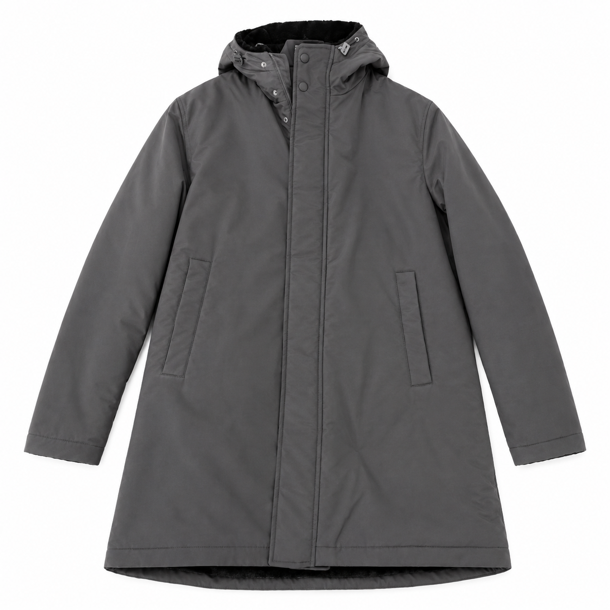Herno Parka con Cappuccio e Interno Effetto Pelliccia Grigio – PA000170U – Taglia 50